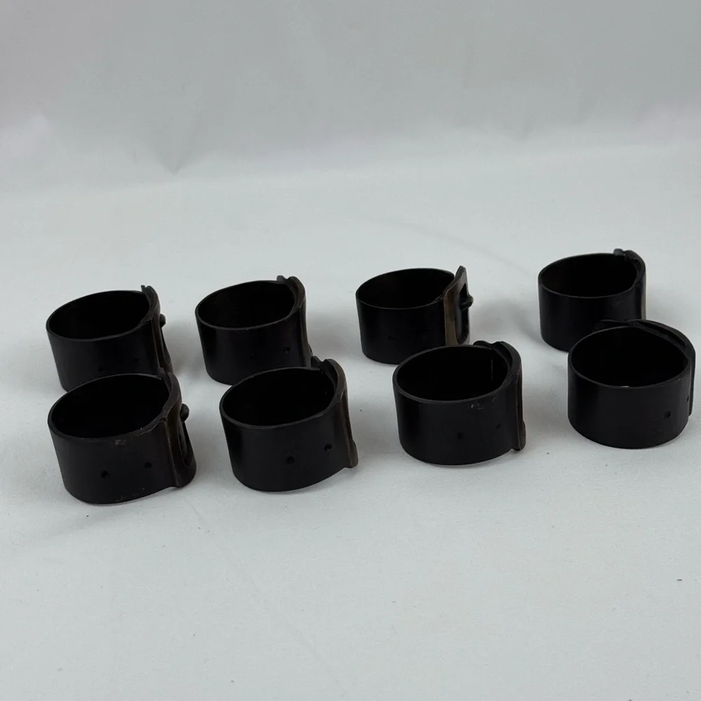 Set of 8 Pottery Barn Santa Belt Napkin Rings – Holiday Table Decor